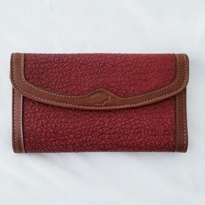 NWOT Vintage Rosy Cognac Leather Clutch/Wallet